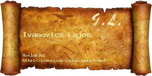Ivanovics Lajos névjegykártya