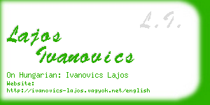 lajos ivanovics business card